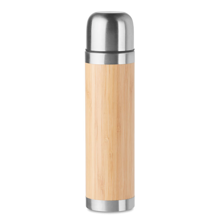 THERMOS 400ml. IN ACCIAIO INOX CON RIVESTIMENTO IN BAMBOO  diam.6X25.5CM cm ART. BC445