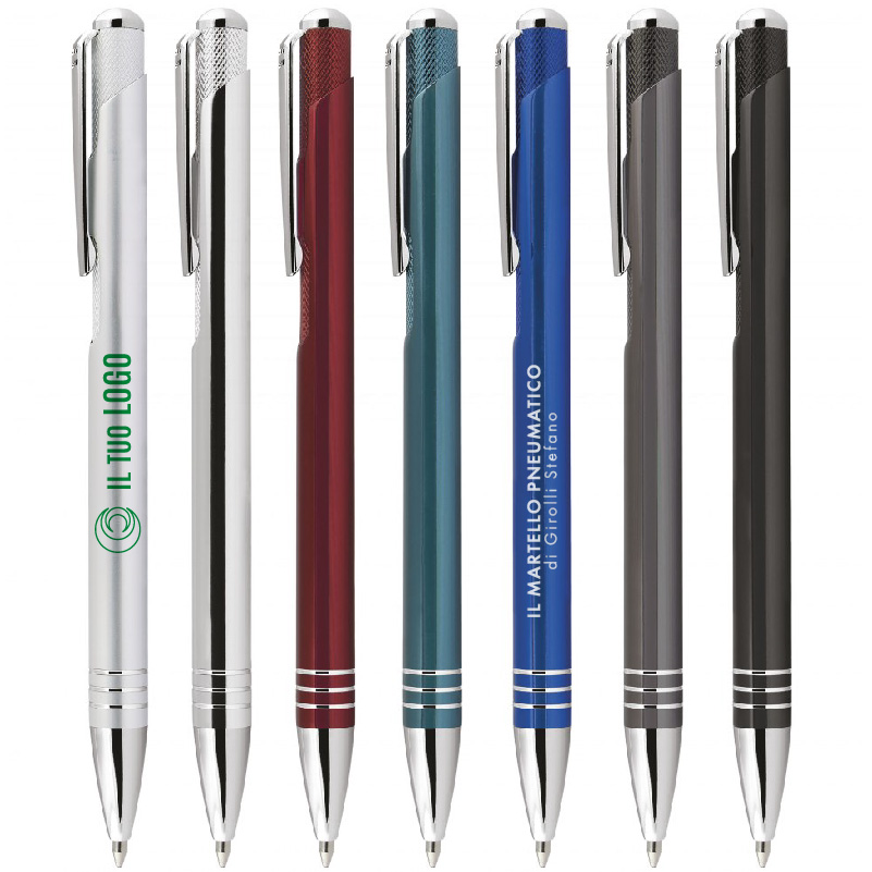 PENNA A SFERA IN ALLUMINIO METALLIZZATO LUCIDO, REFILL NERO ART.MT-400