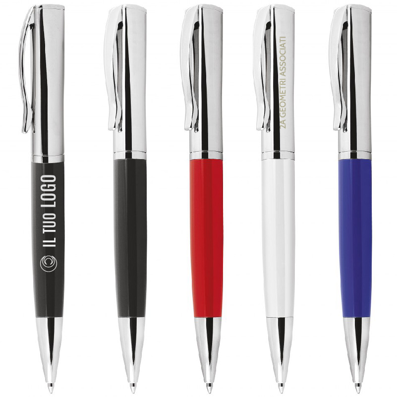 PENNA TWIST IN METALLO LUCIDO E LACCATO, REFILL NERO ART.MT-420