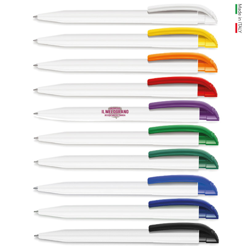 PENNA IN ABS BIANCO CLIP COLORATA ART. PC-310 S45