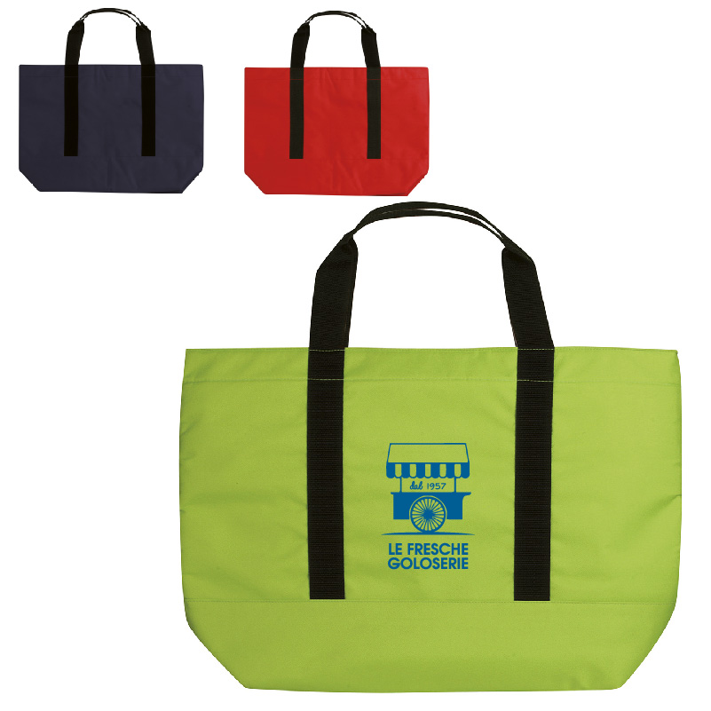 BORSA SHOPPING TERMICA IN POLIESTERE 600D CHIUSURA IN VELCRO CM.40X37X14 ART.RA537