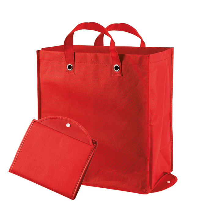 BORSA IN TNT 100gsm CHIUSURA CON BOTTONE, cm.34,5xh38,5x19 MANICI CORTI,RICHIUD.A BORSELLINO  RIF.CUCITE ART. RA635