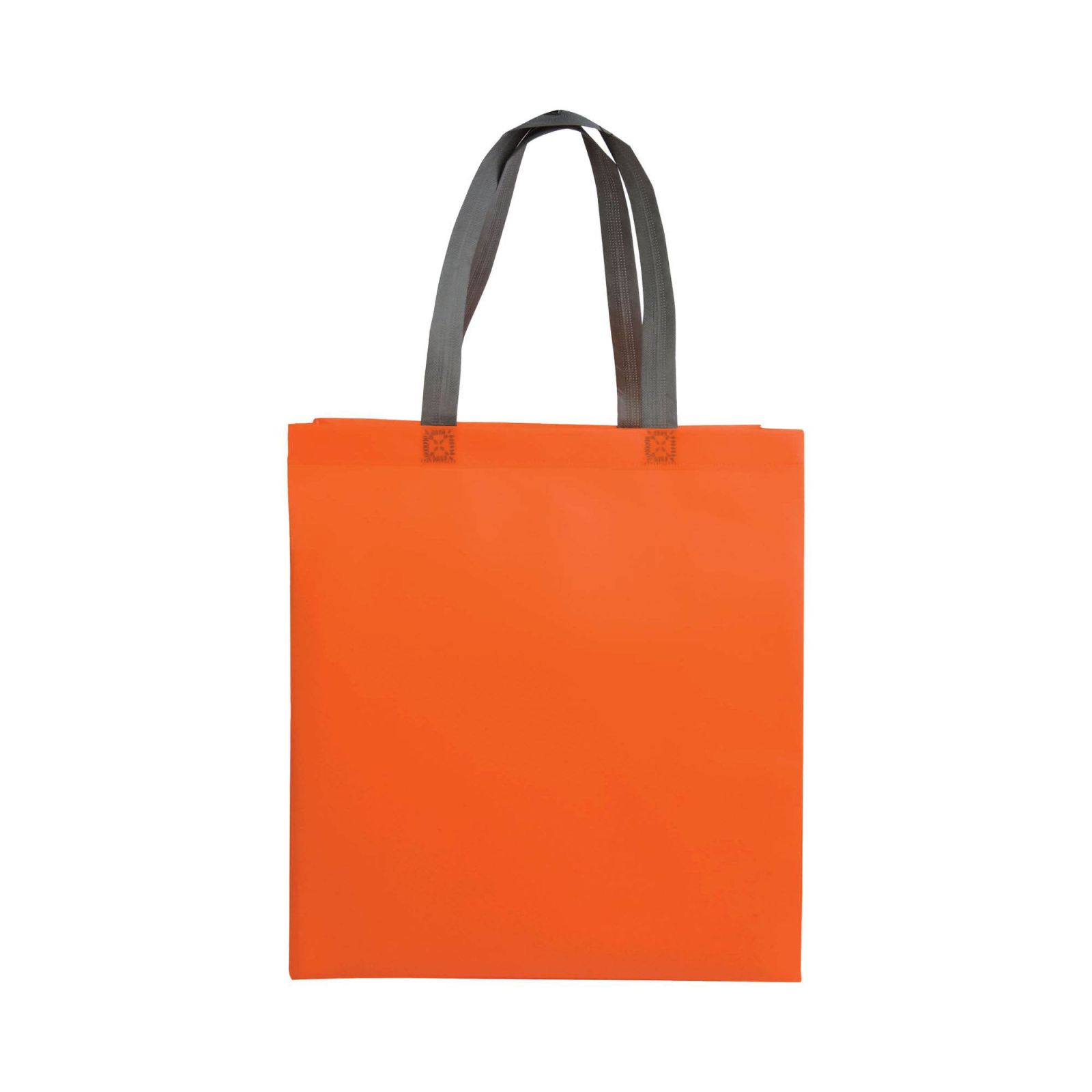 SHOPPER CON SOFFIETTO IN TNT LAMINATO 100 G/M2 TERMOSALDATO, MANICI CORTI CM. 26x32x9 ART.RA808